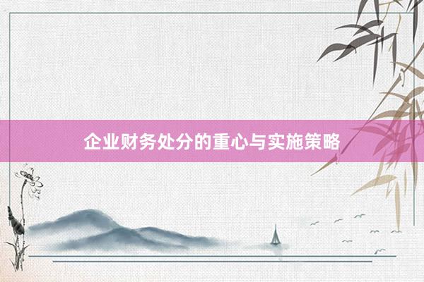 企业财务处分的重心与实施策略